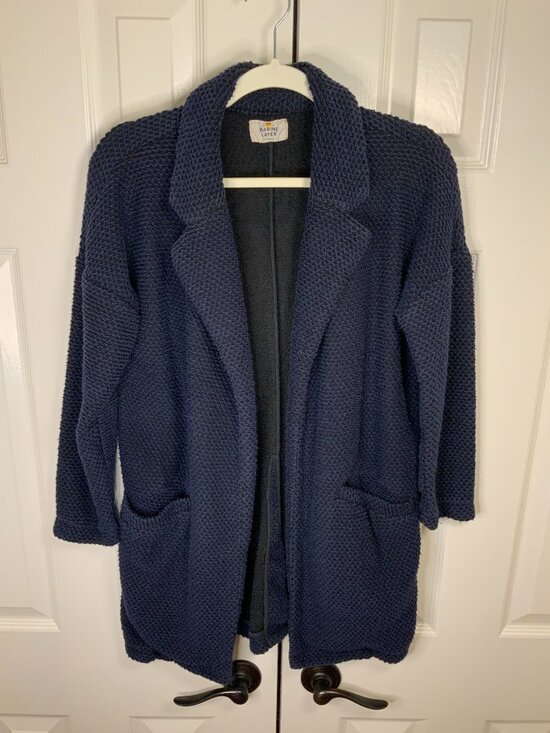 Marine Layer Sweaters - Marine Layer Navy Textured Open Front Cardigan Sweater XS